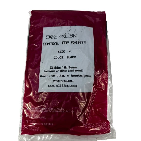 Silkies Women's Size XL Control Top Shorts Black New In Package - Picture 2 of 6